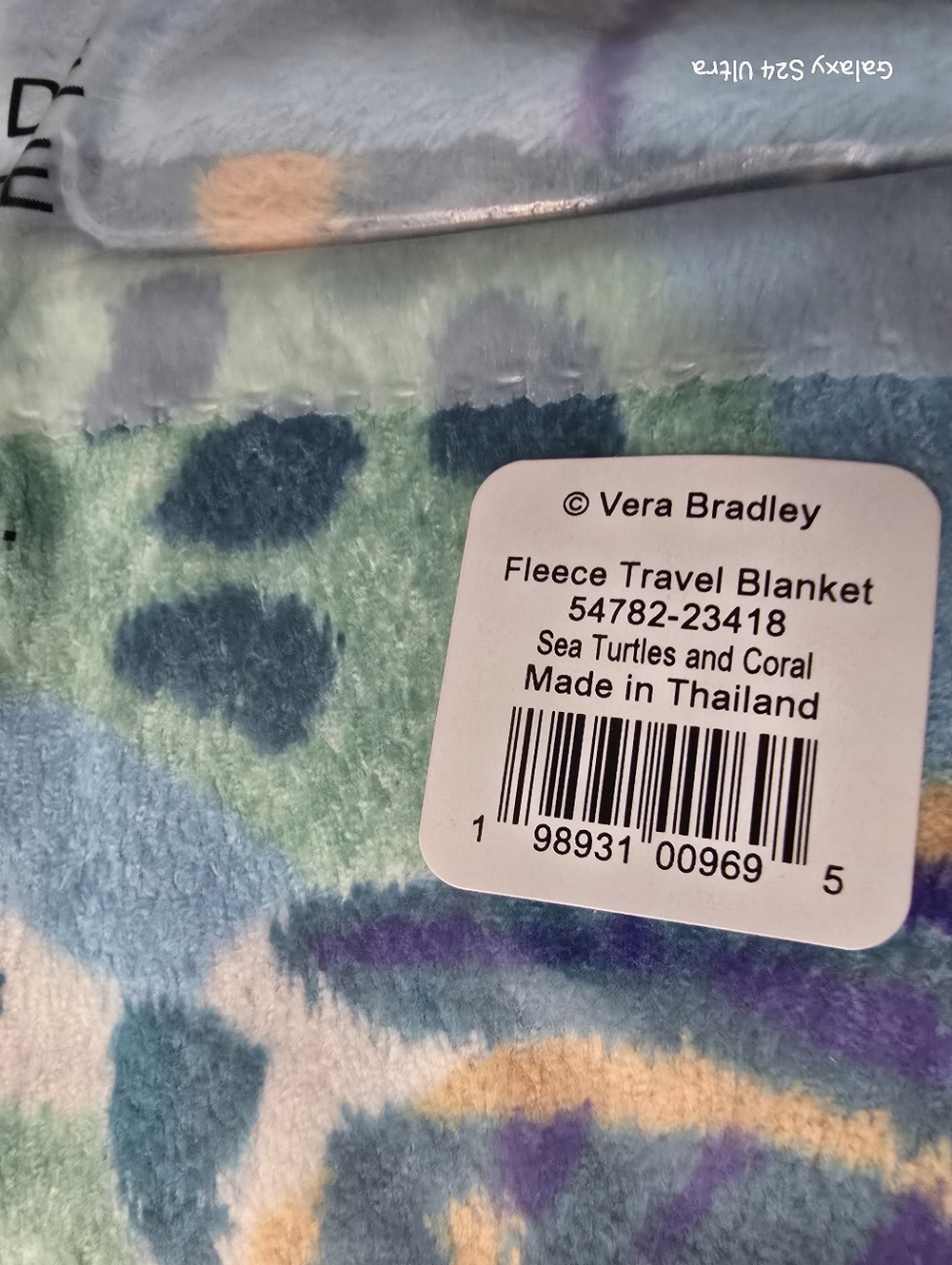 Vera Bradley Travel Blanket Sea Turtles NWT - Picture 8 of 14